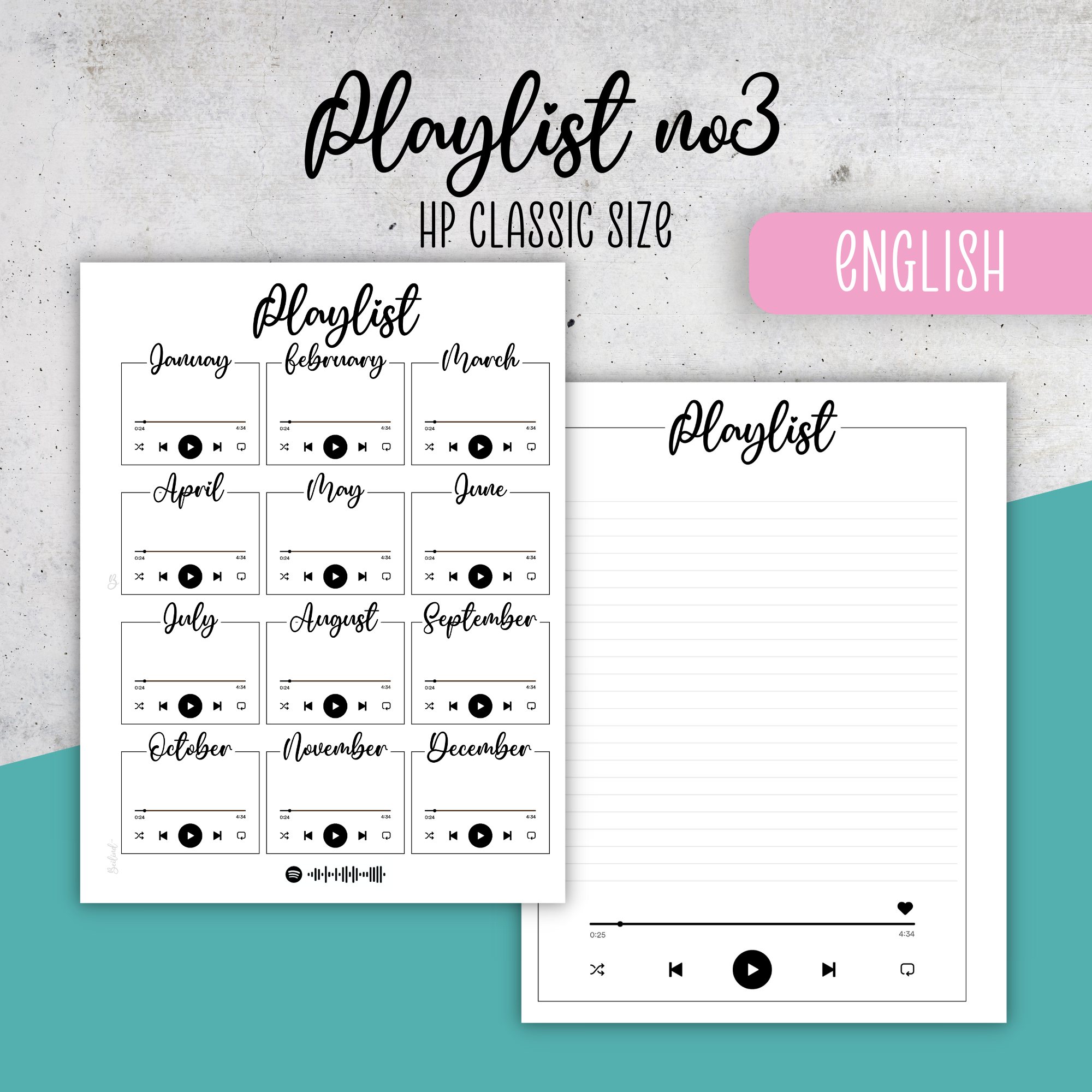 Playlist No3, Classic Size Insert