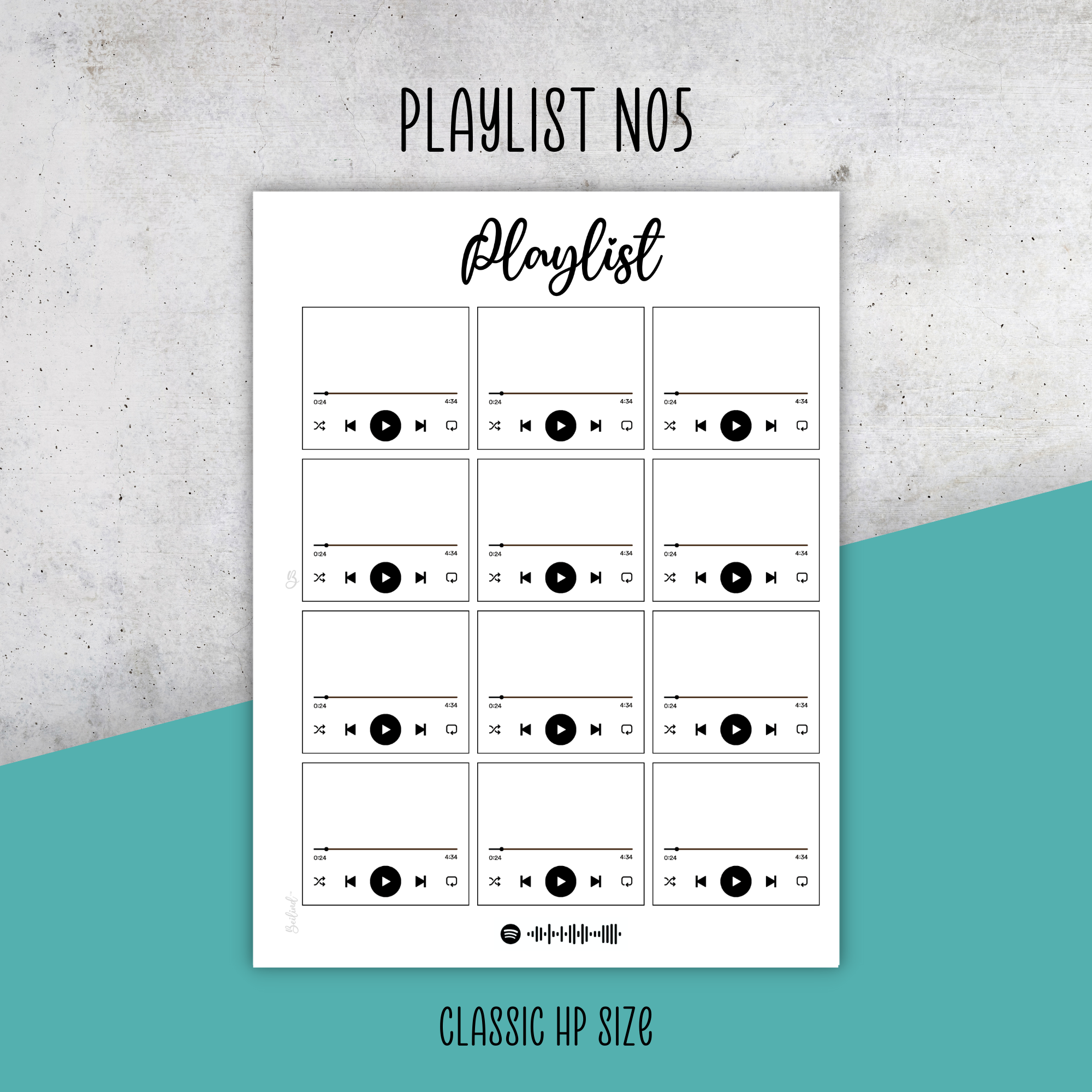 Playlist No5, Classic Size Insert