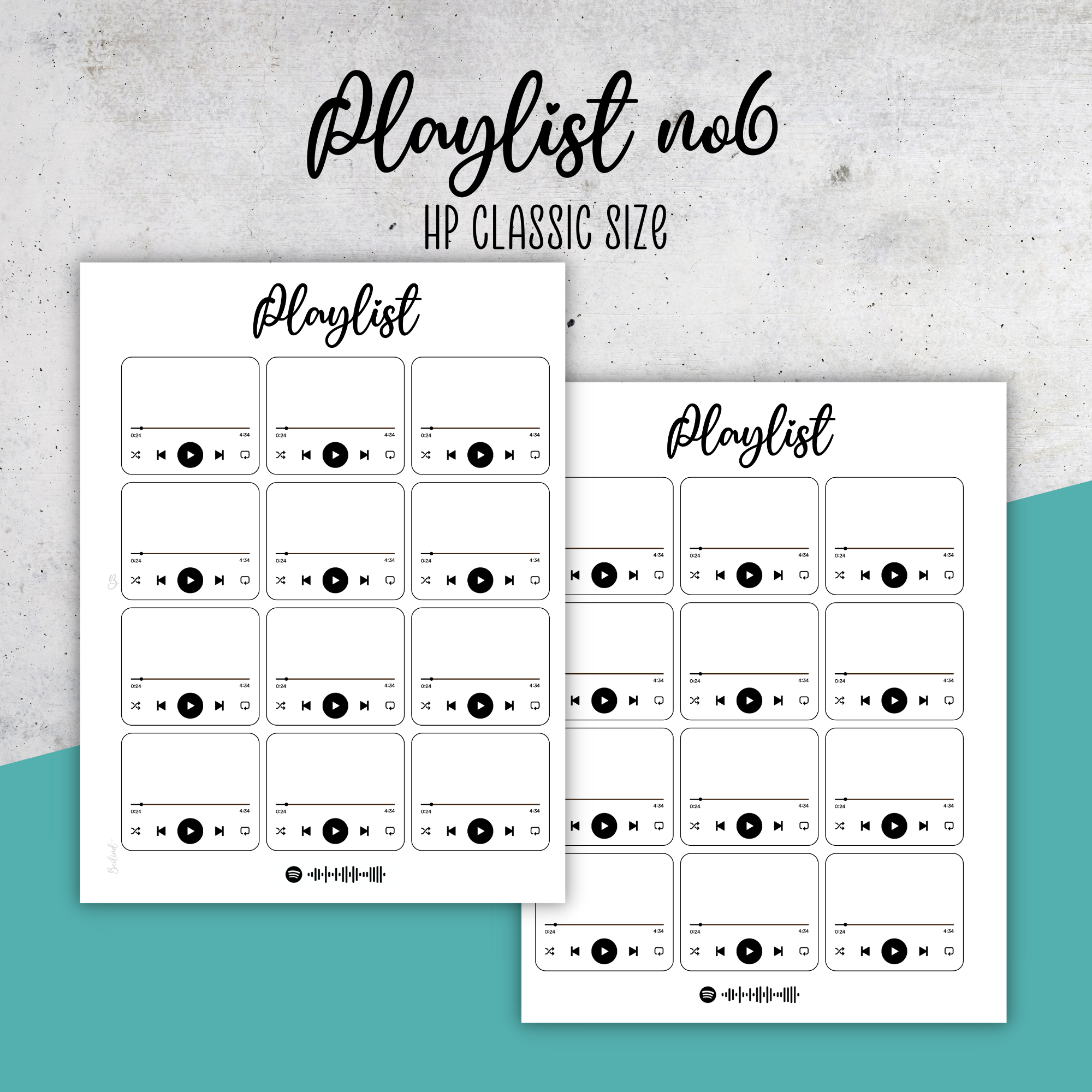 Playlist No6, Classic Size Insert