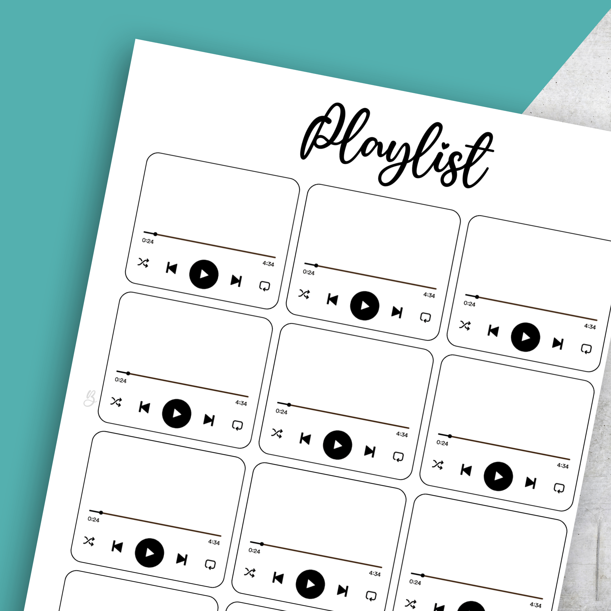 Playlist No6, Classic Size Insert