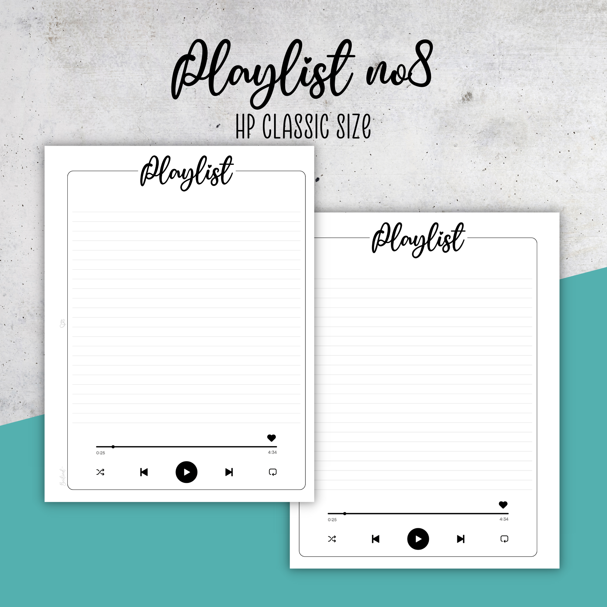 Playlist No8, Classic Size Insert