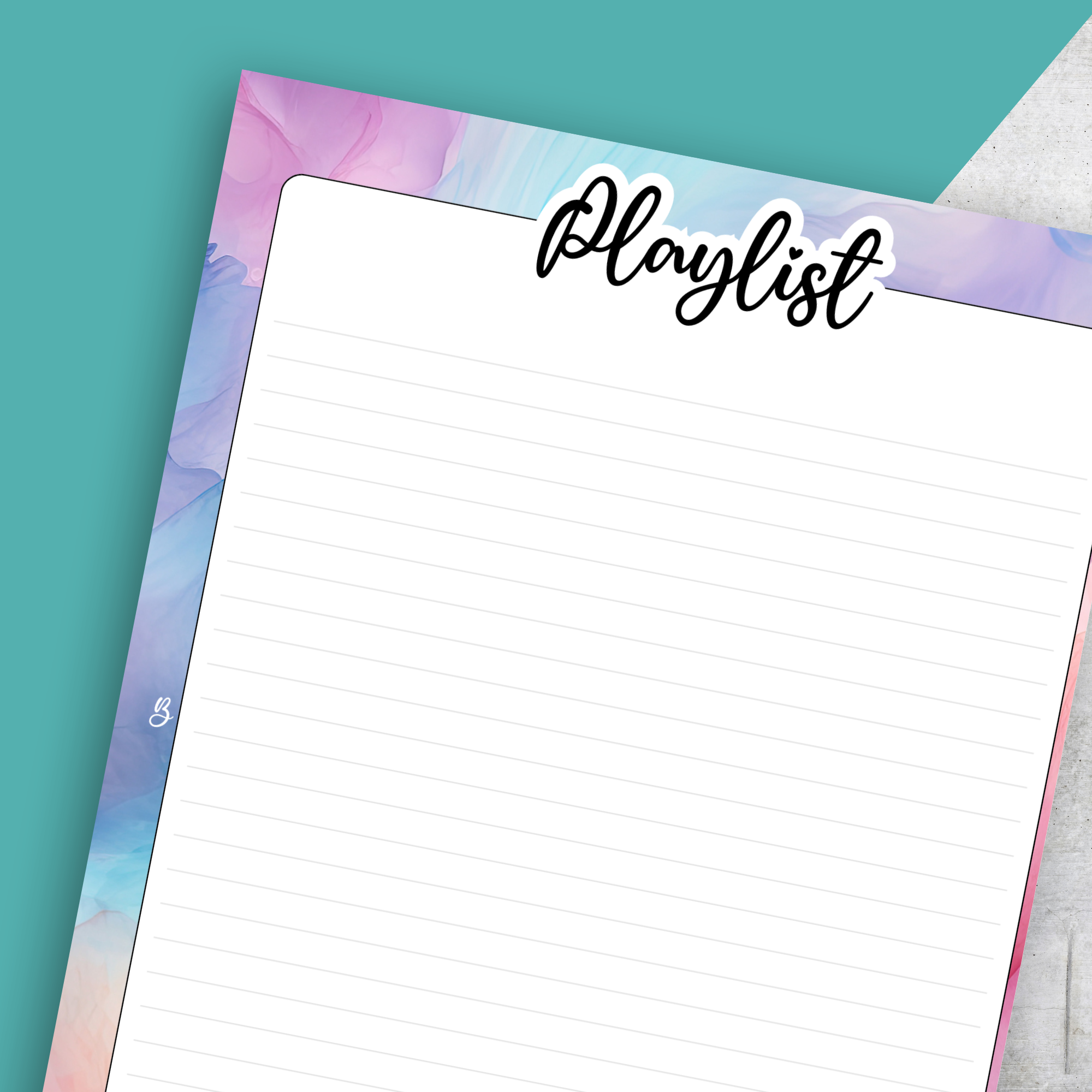 Playlist No8, Pastel Ink, Classic Size Insert