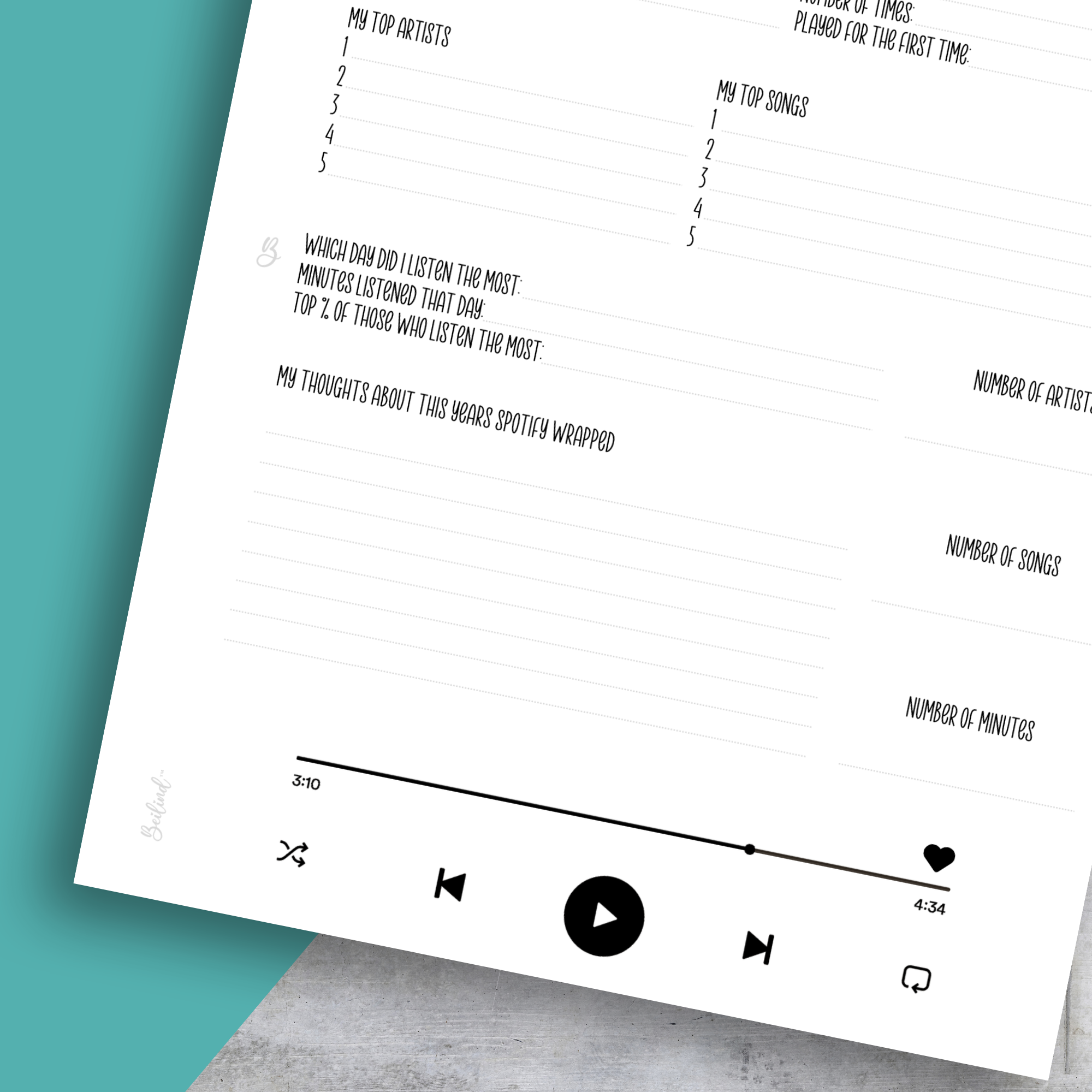 Spotify Wrapped No2, Classic Size Insert
