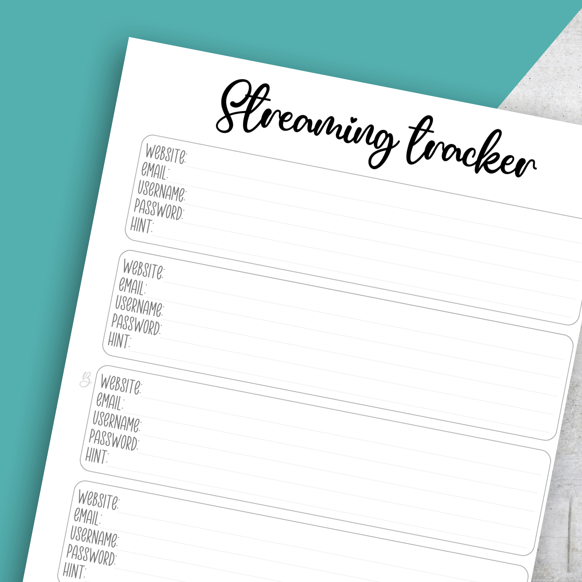 Streaming Tracker, Classic Size Insert