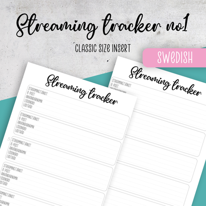 Streaming Tracker, Classic Size Insert