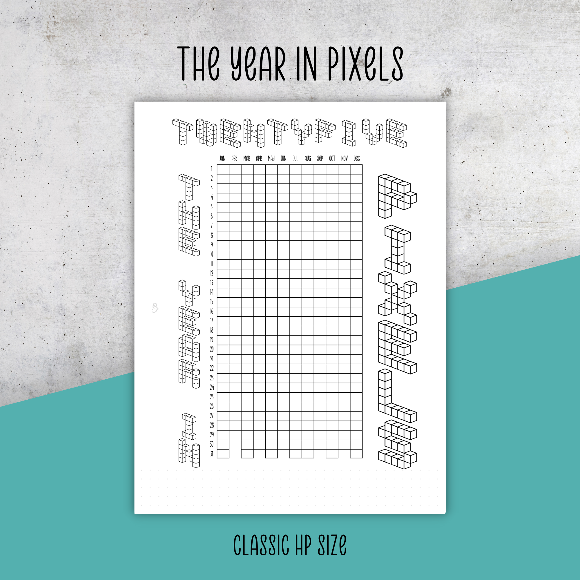 Year in Pixels, Classic Size Planner Insert