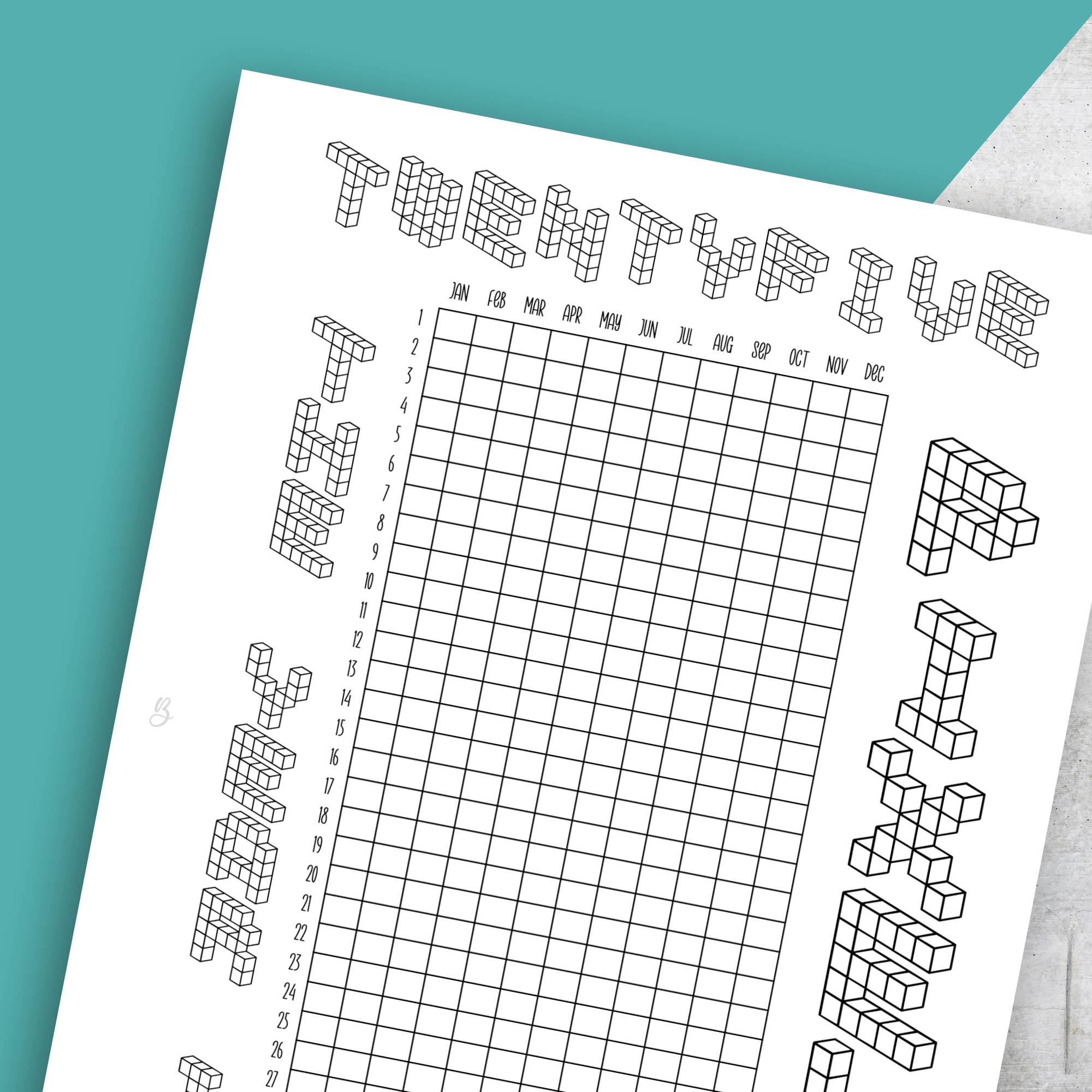 Year in Pixels, Classic Size Planner Insert
