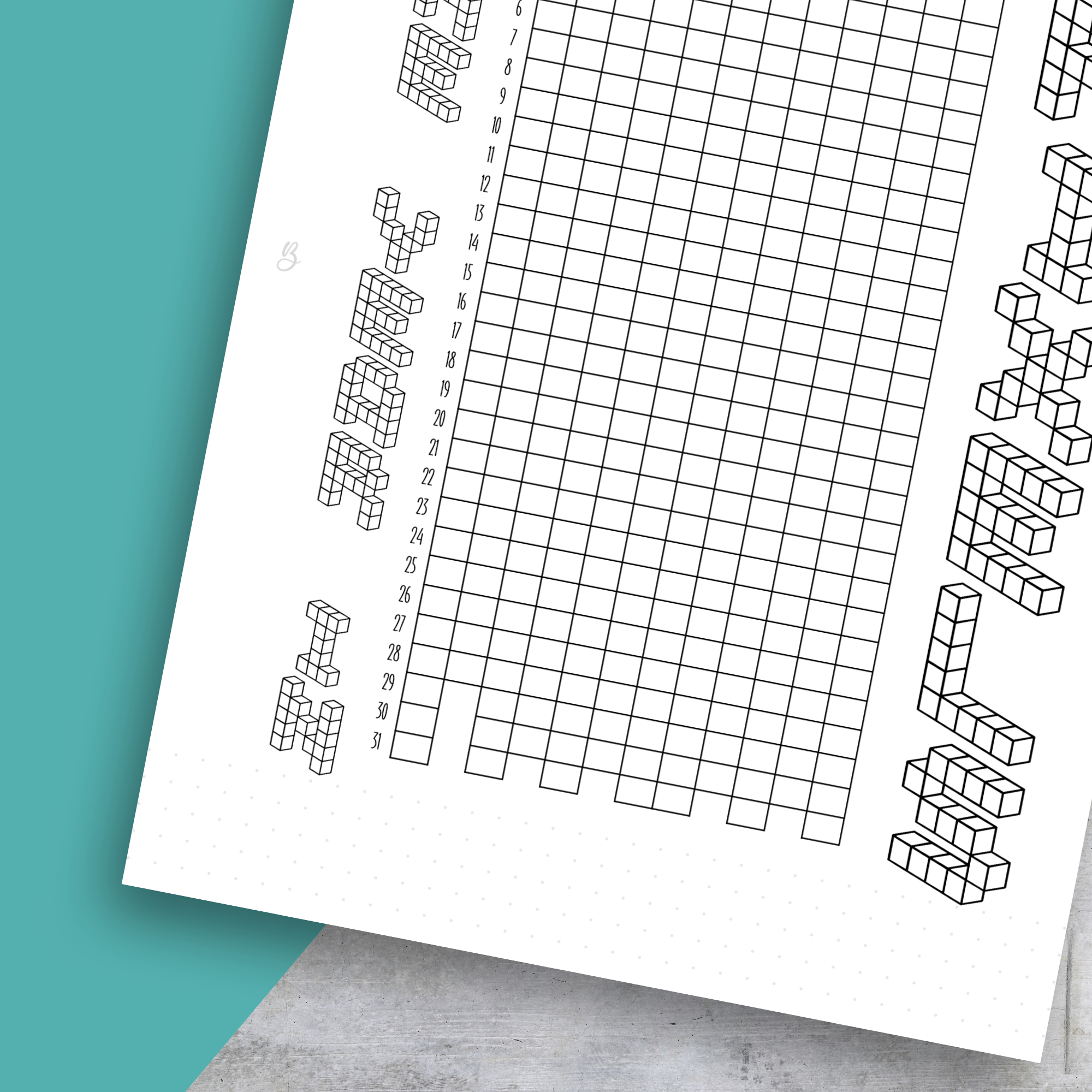 Year in Pixels, Classic Size Planner Insert