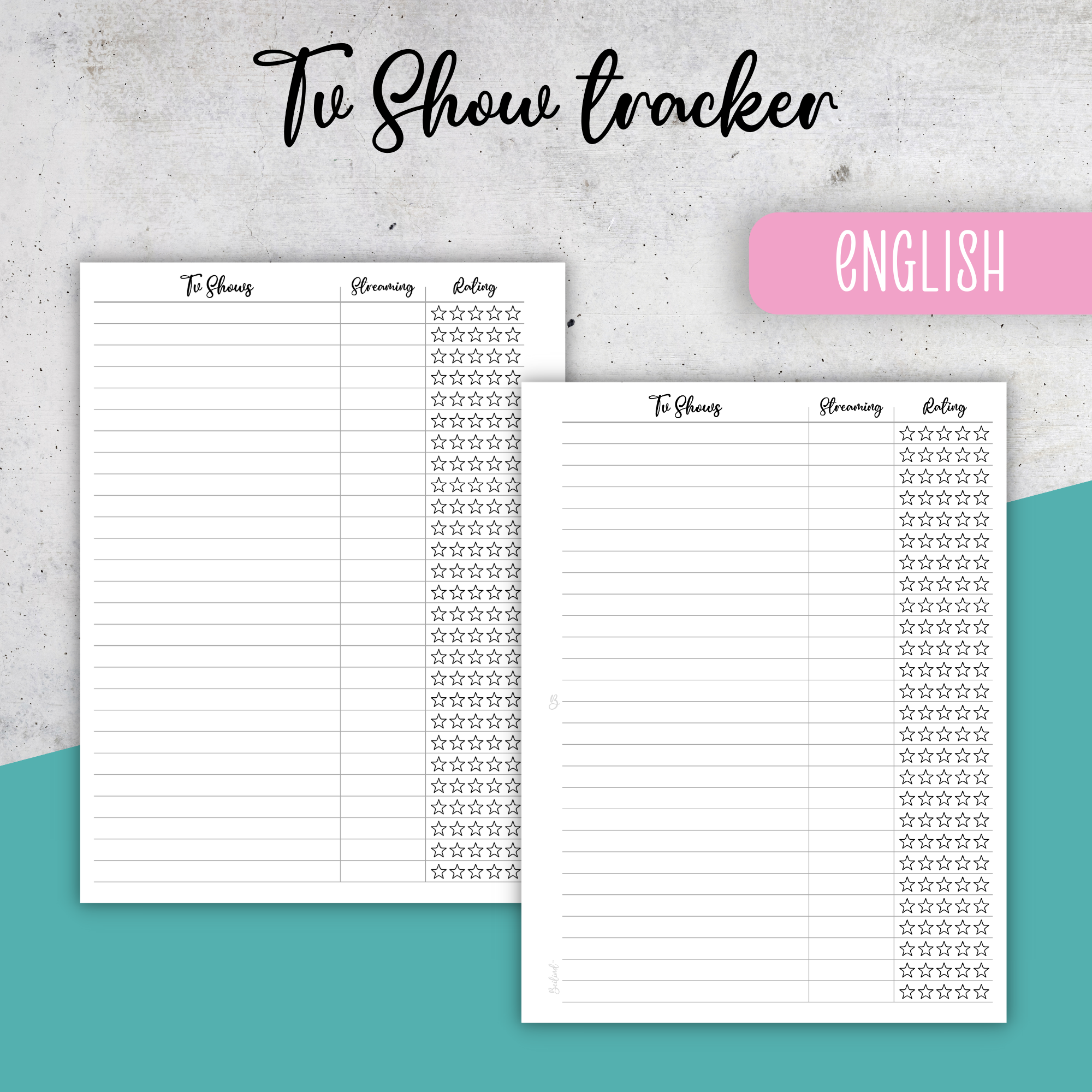 Tv Show Tracker No 1, Classic Size Insert