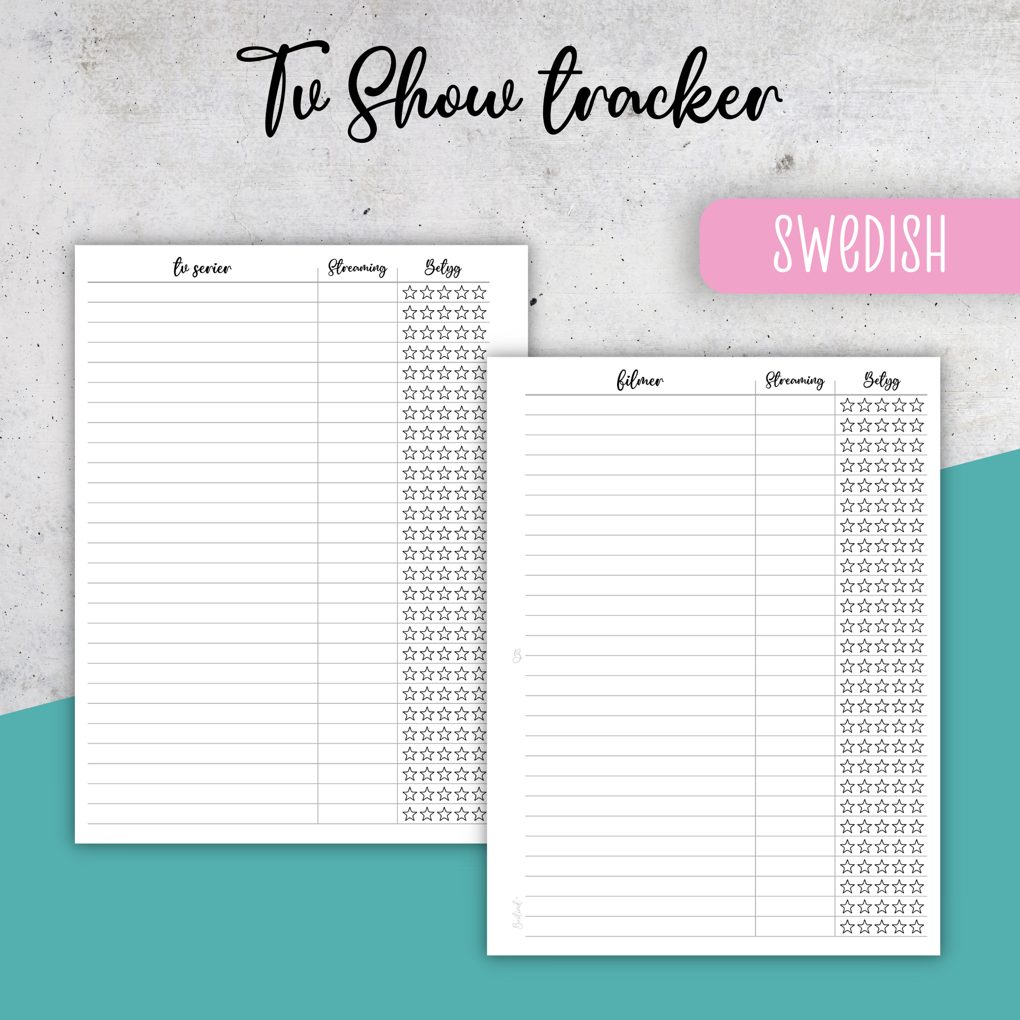 Tv Show Tracker No 1, Classic Size Insert