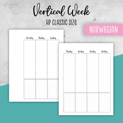 Weekly No 1, Classic Size Insert