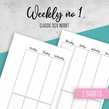 Weekly No 1, Classic Size Insert