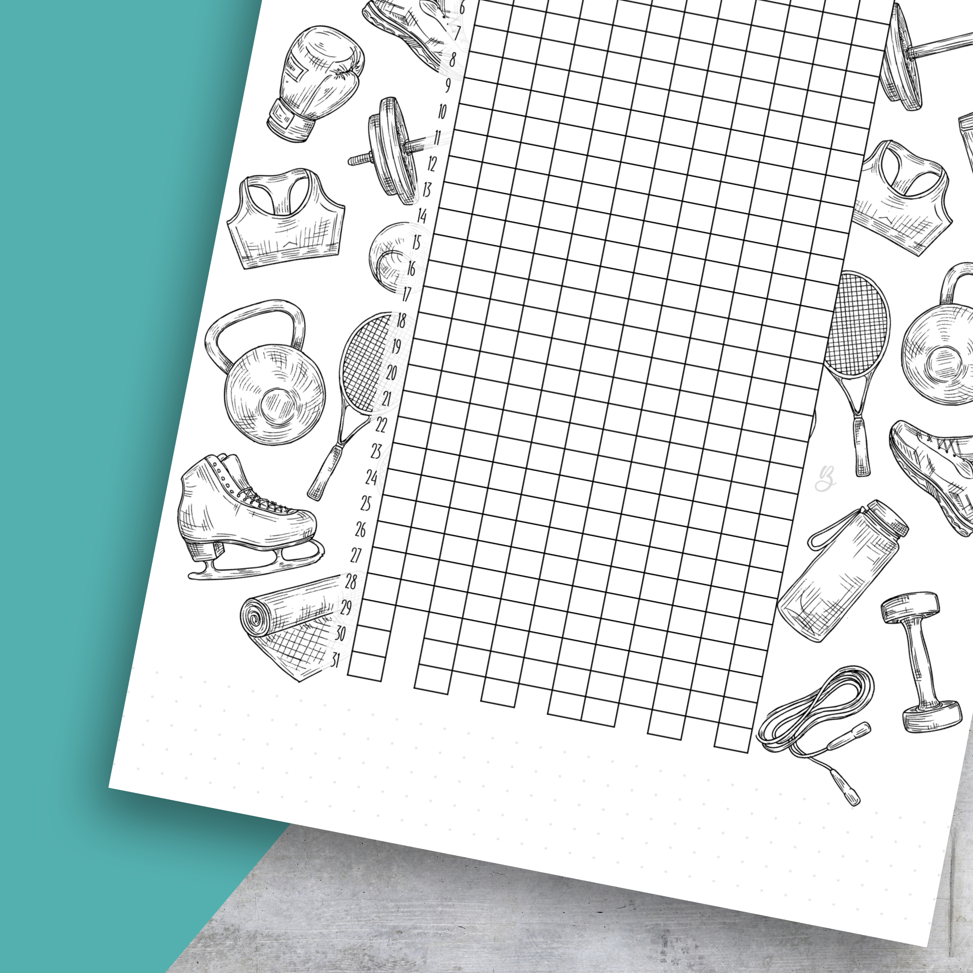 Yearly Workout Tracker, Classic Size Insert