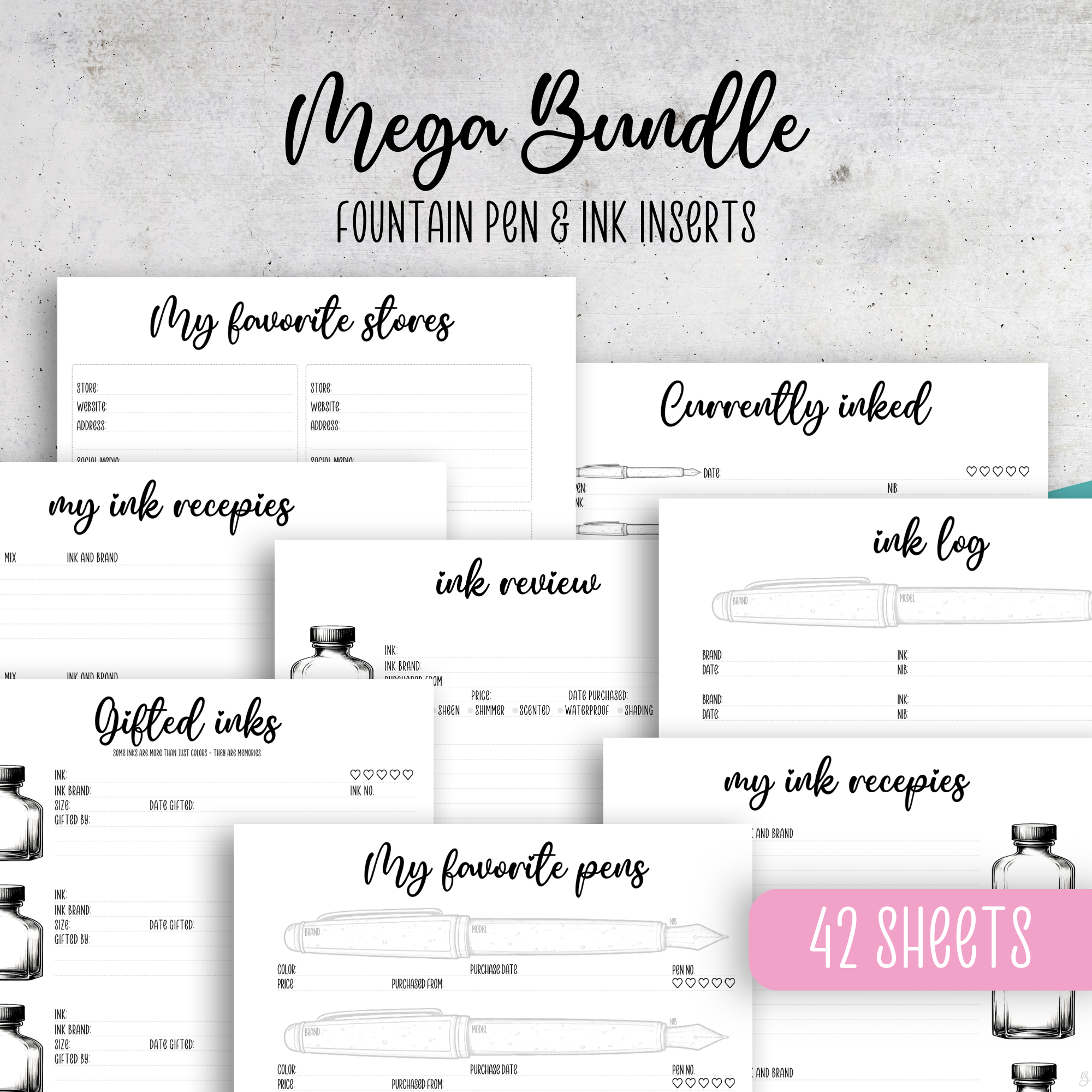 Fountain Pen & Ink Inserts MEGA Bundle