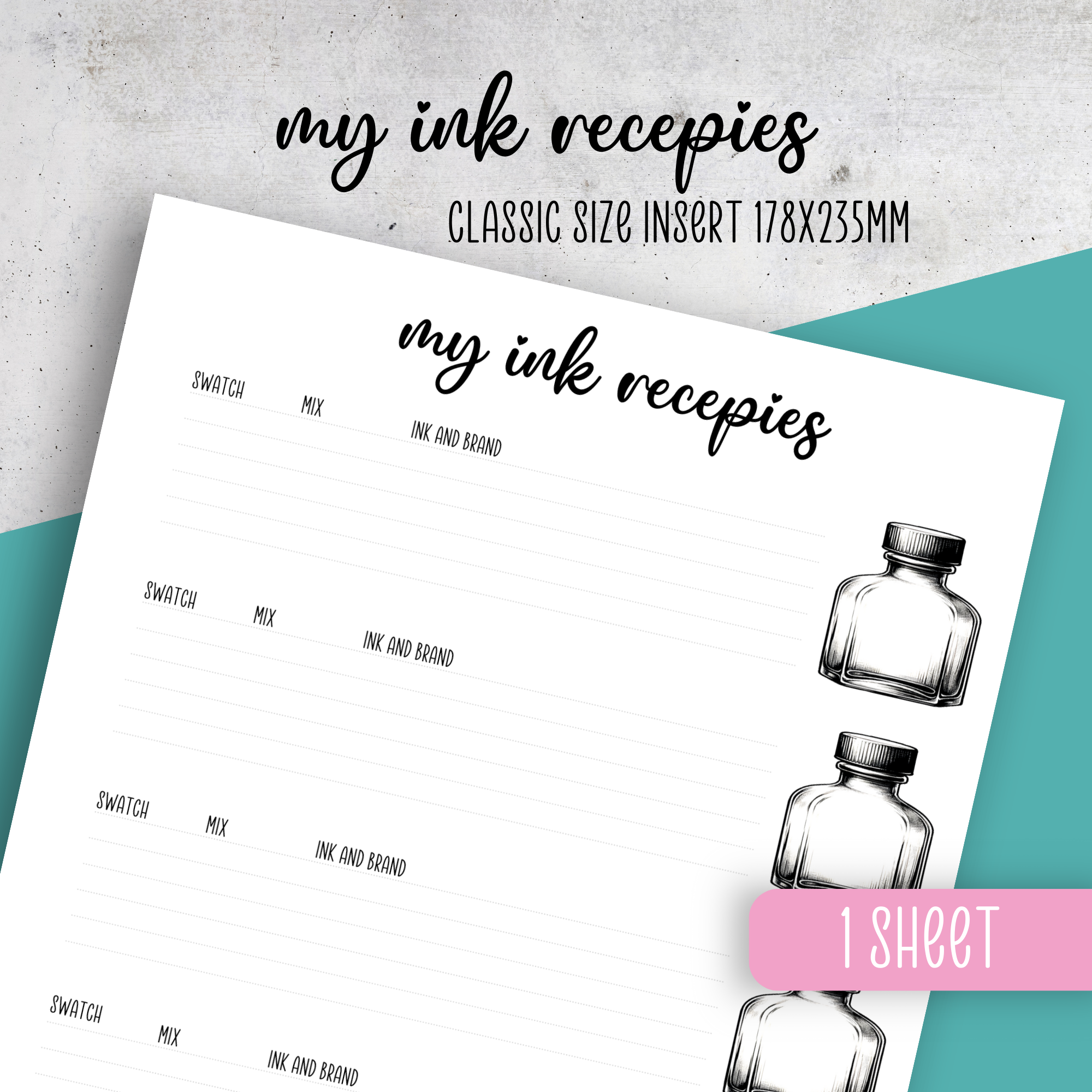 My Ink Recepies Insert