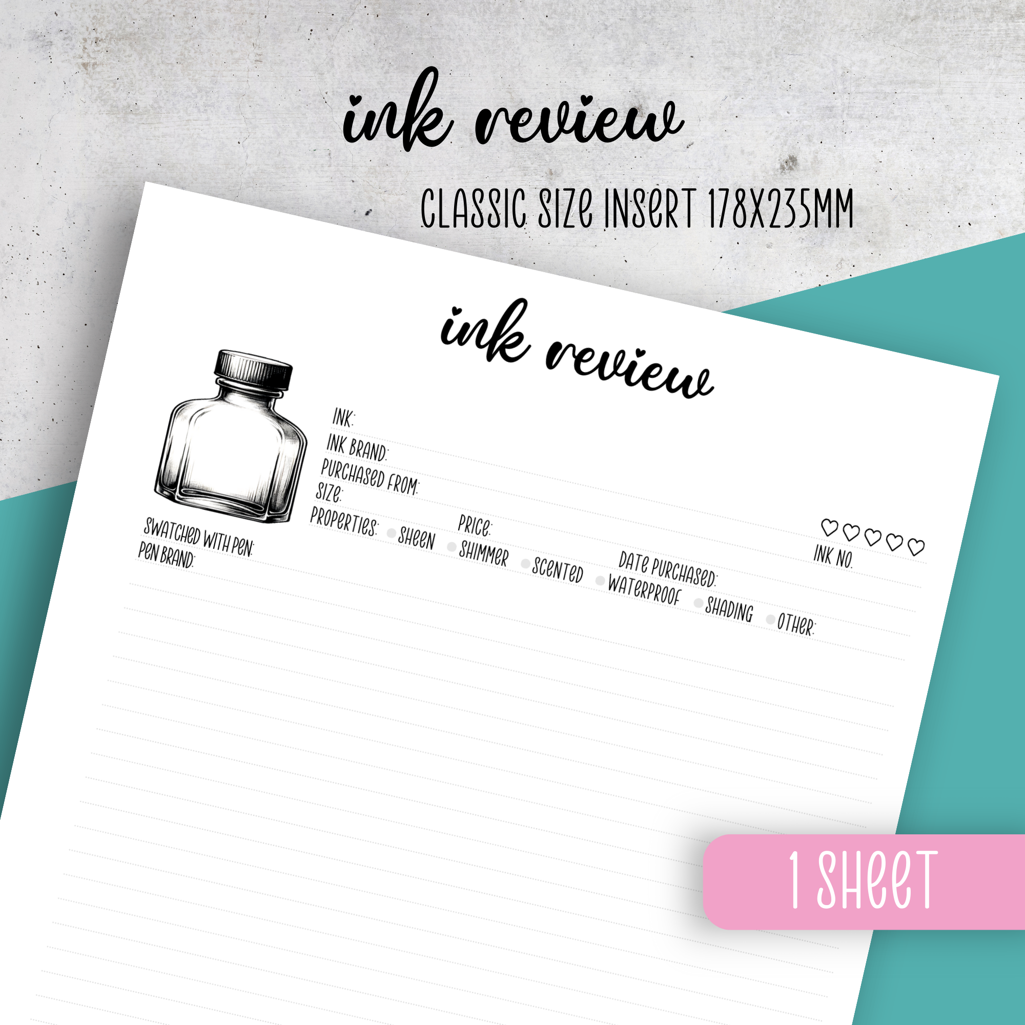 Ink Review Insert