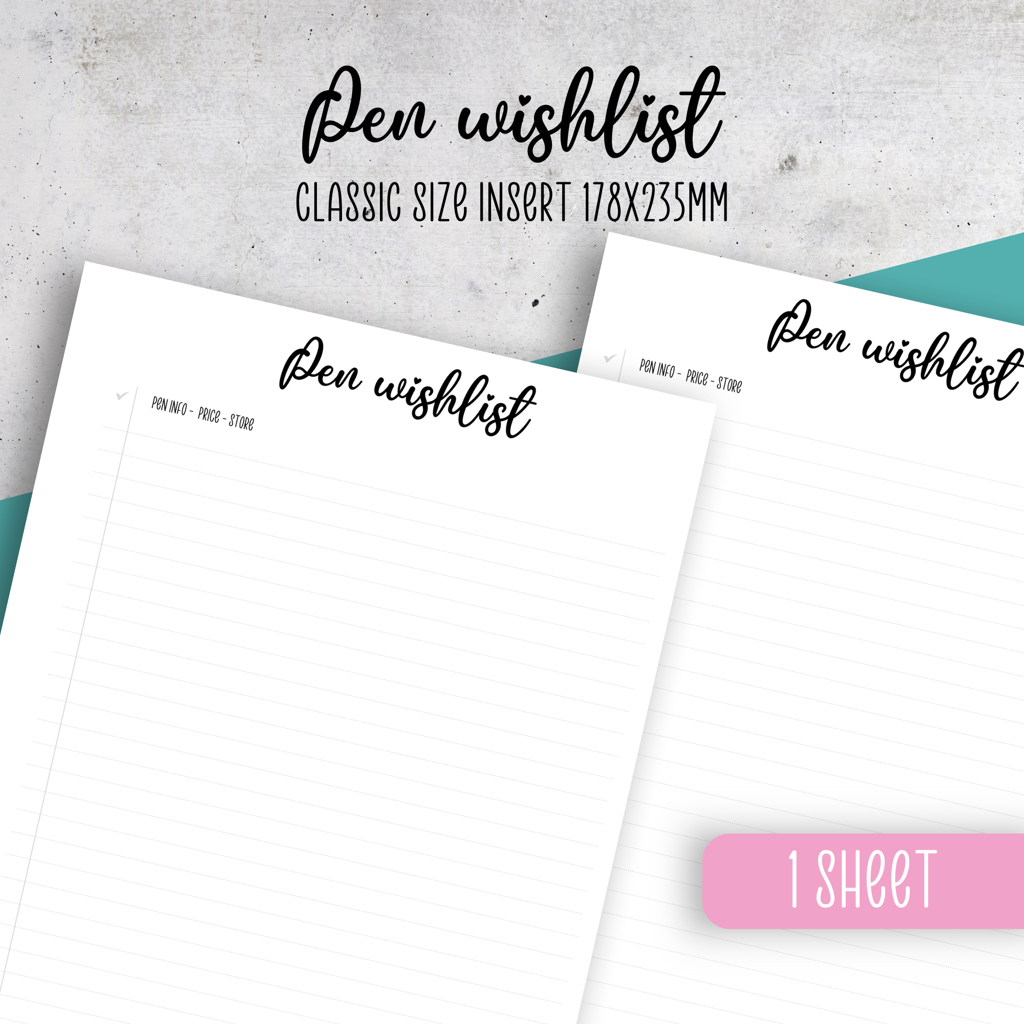 Pen Wishlist Insert