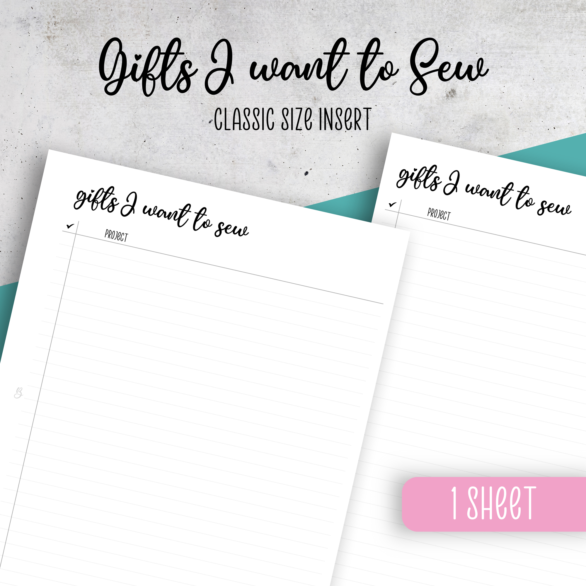 Gifts I want to sew, Classic Size Insert