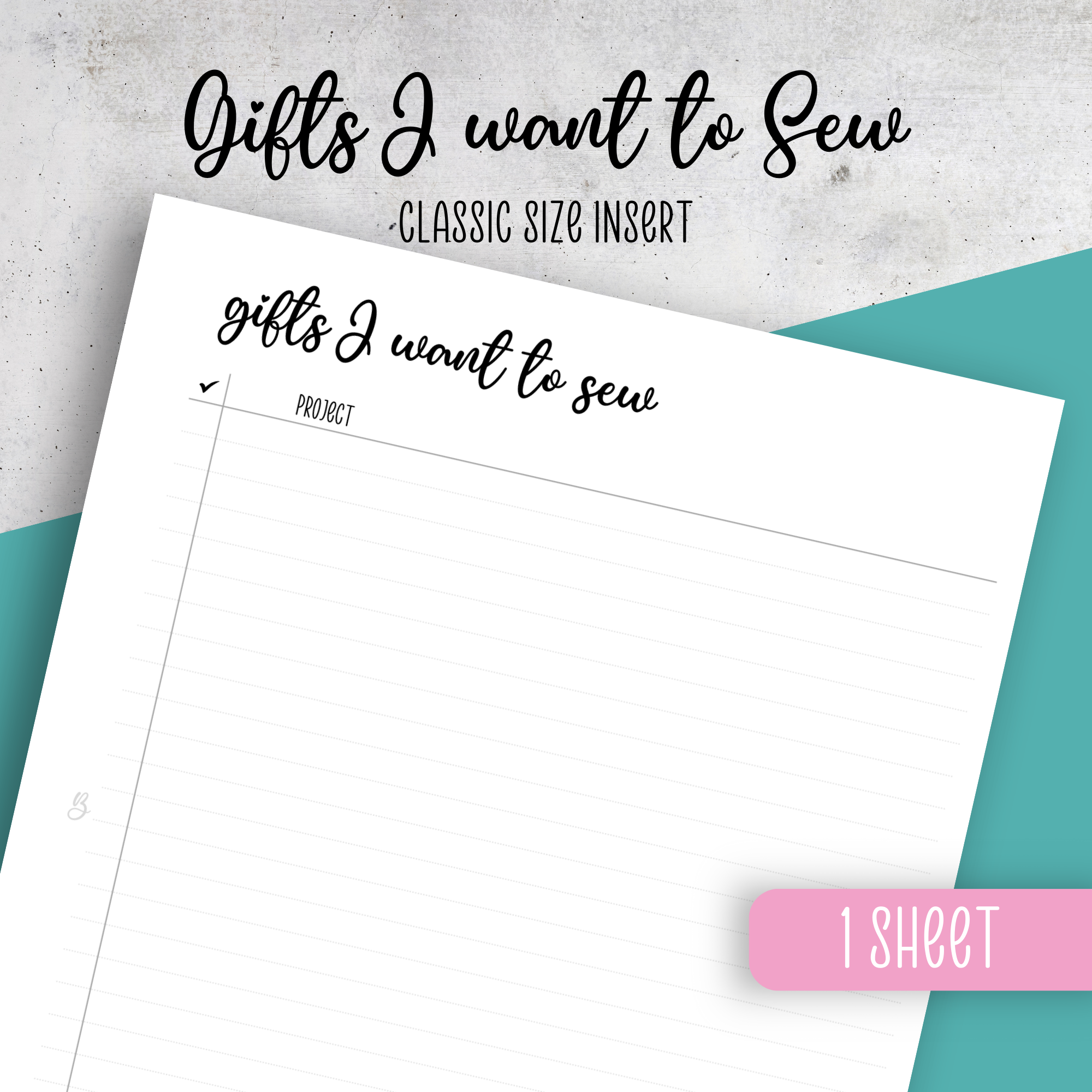 Gifts I want to sew, Classic Size Insert