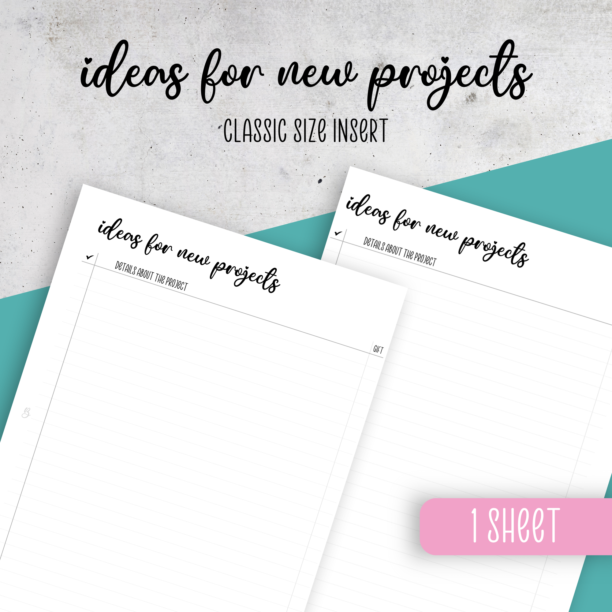 Ideas for new stitch projects, Classic Size Insert