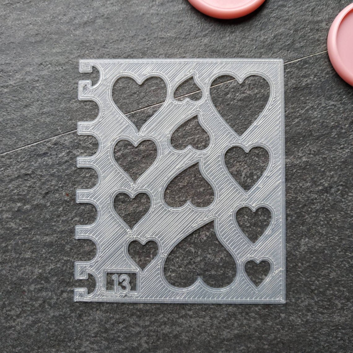 Hearts Stencil - Small, number 13