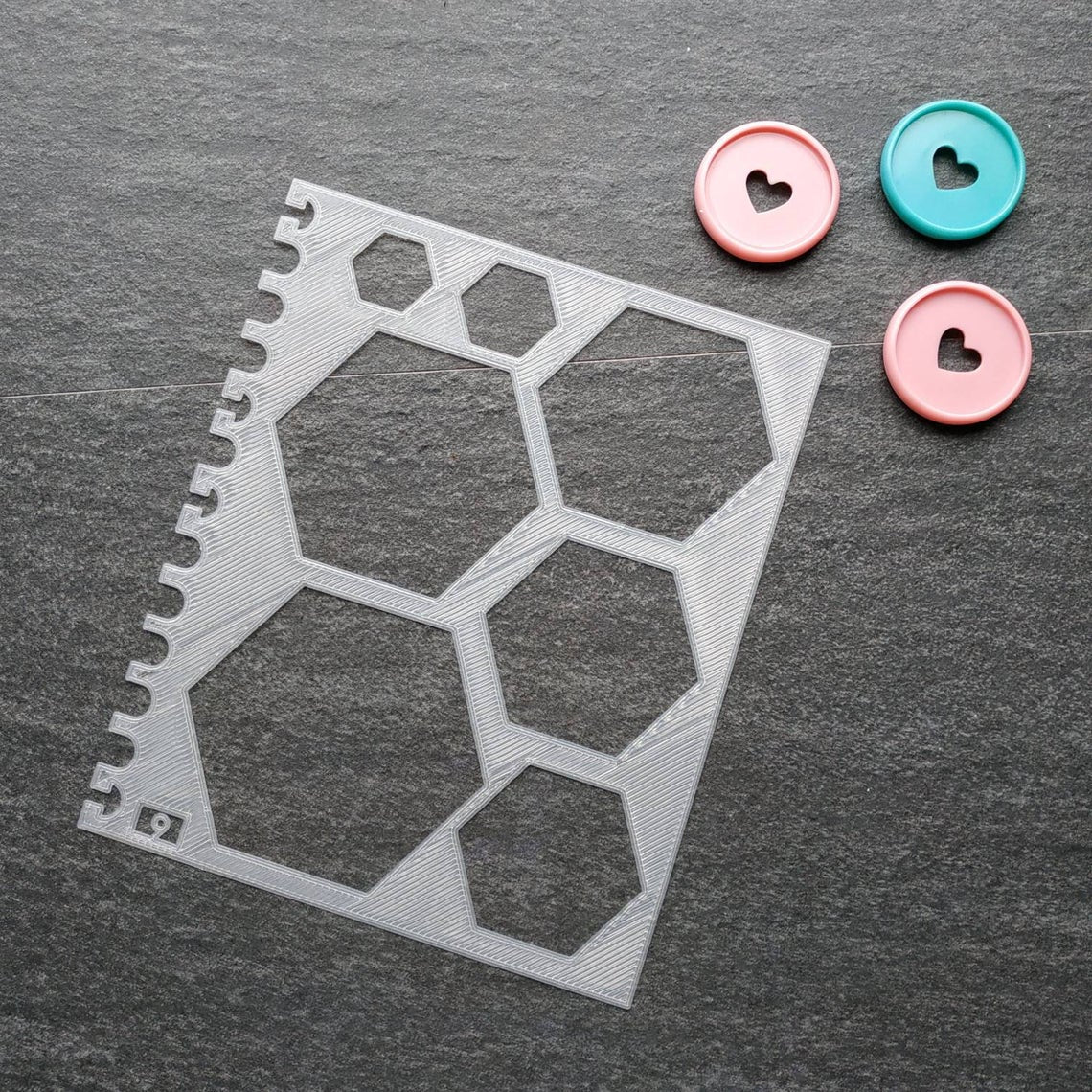 Hexagons Stencil - Large, number 9