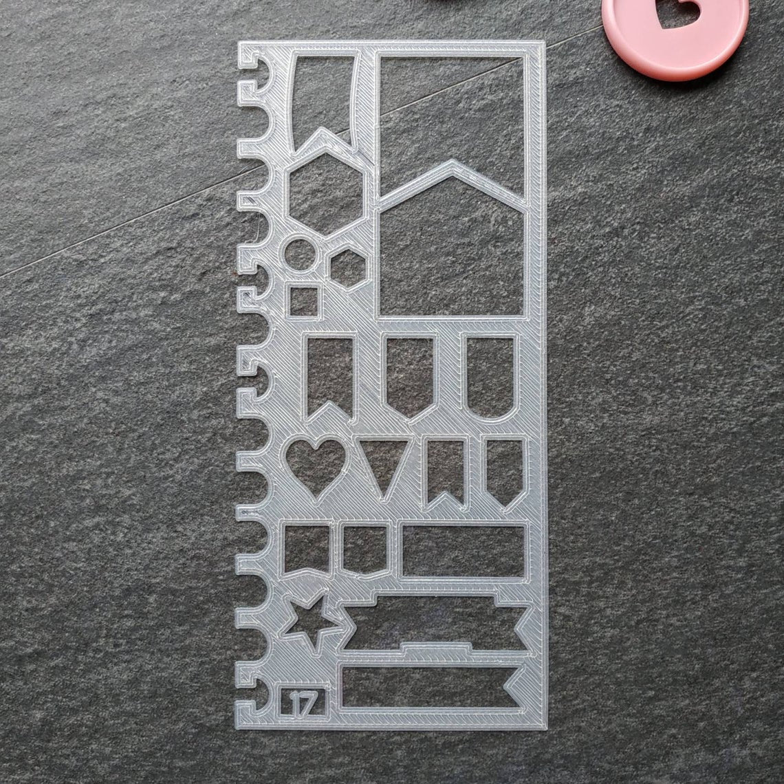 Banners & Shapes Stencil - Medium, number 17