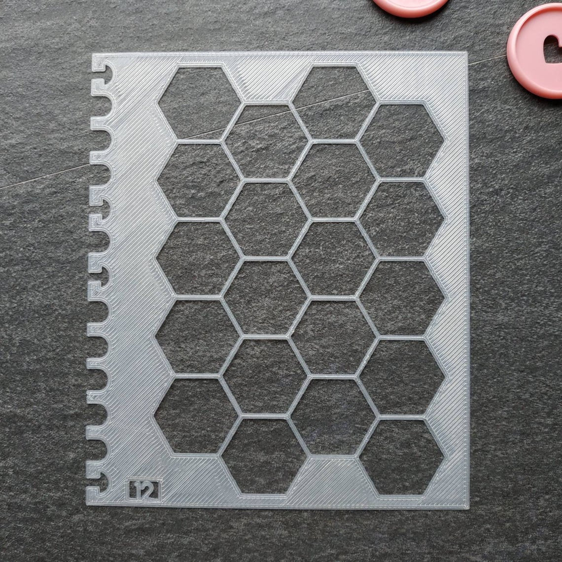 Hexagon pattern Stencil - Large, number 12