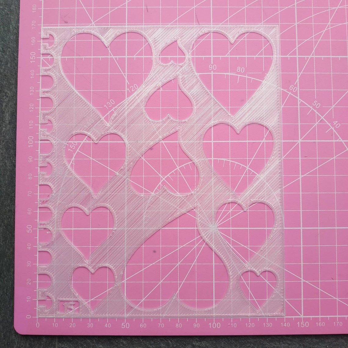 Hearts Stencil - Large, number 15