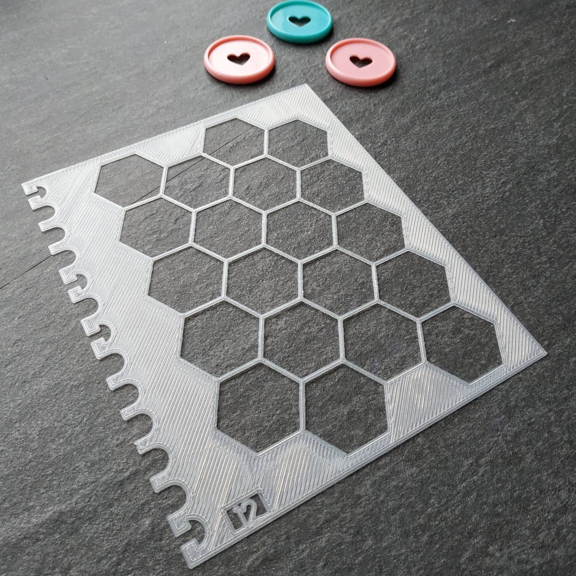 Hexagon pattern Stencil - Large, number 12