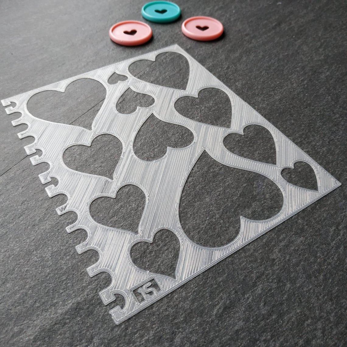 Hearts Stencil - Large, number 15