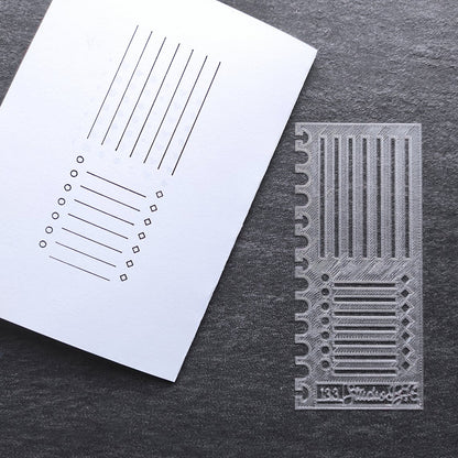 Lines and check boxes Stencil - Medium, number 133