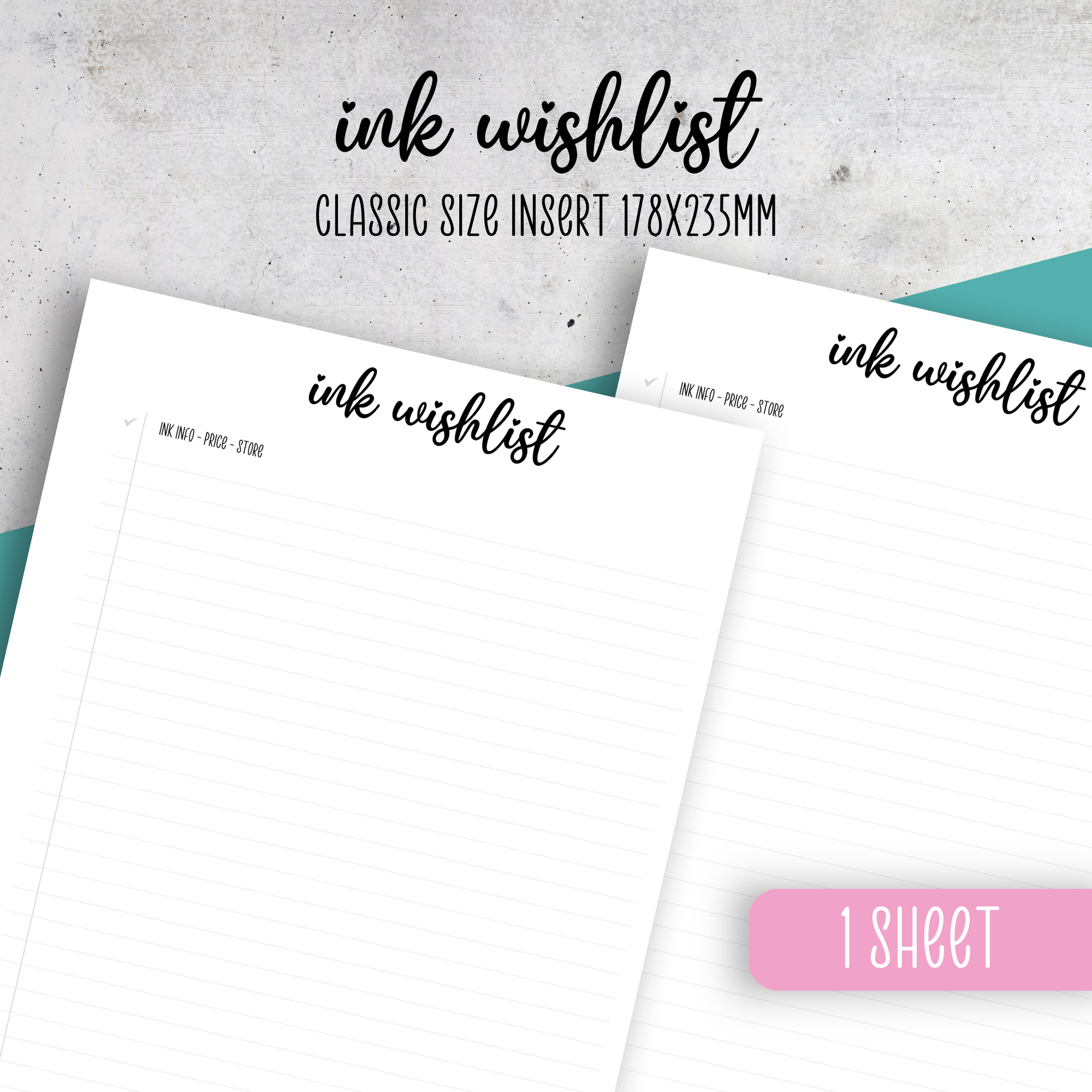 Ink Wishlist Insert