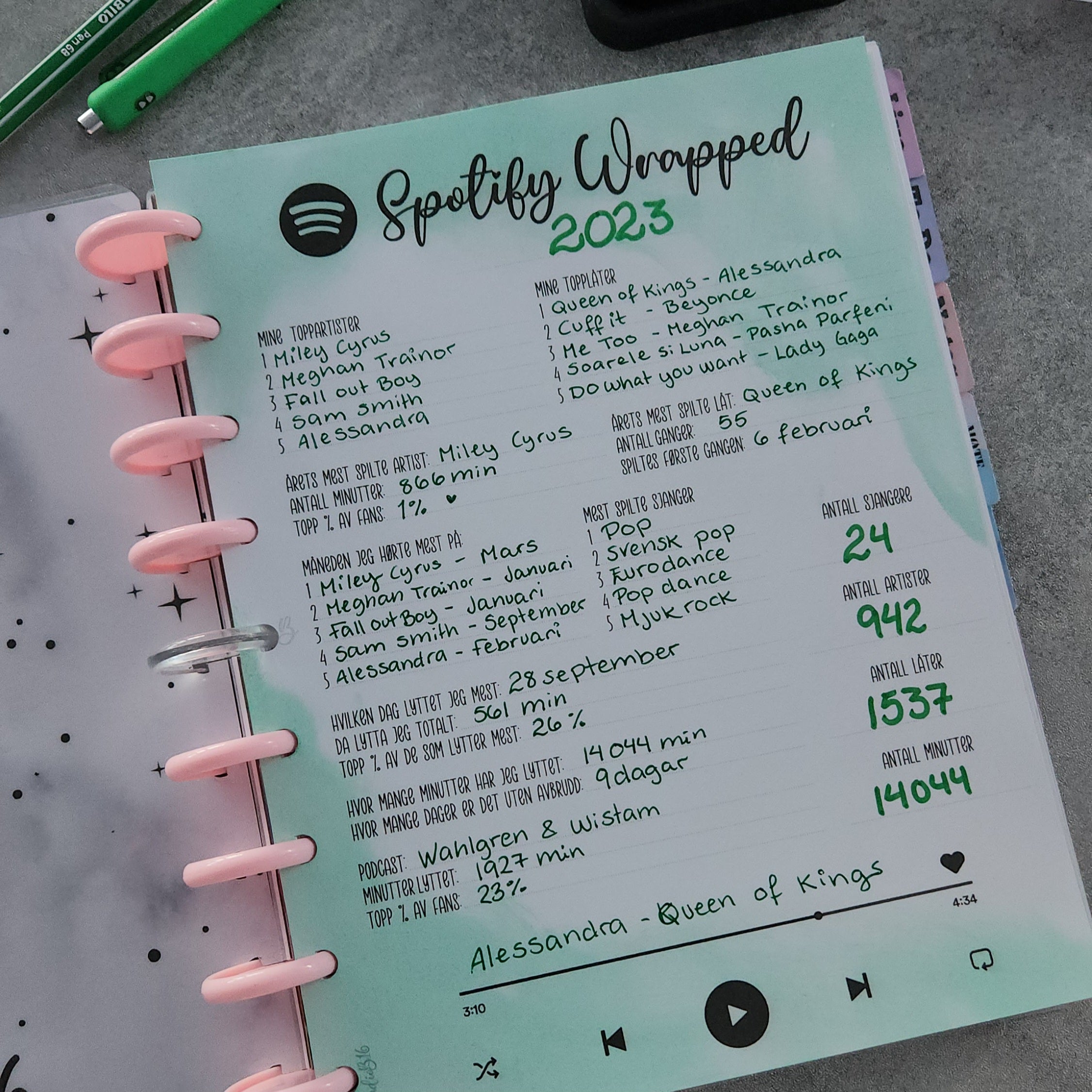 Spotify Wrapped No1, Classic Size Insert