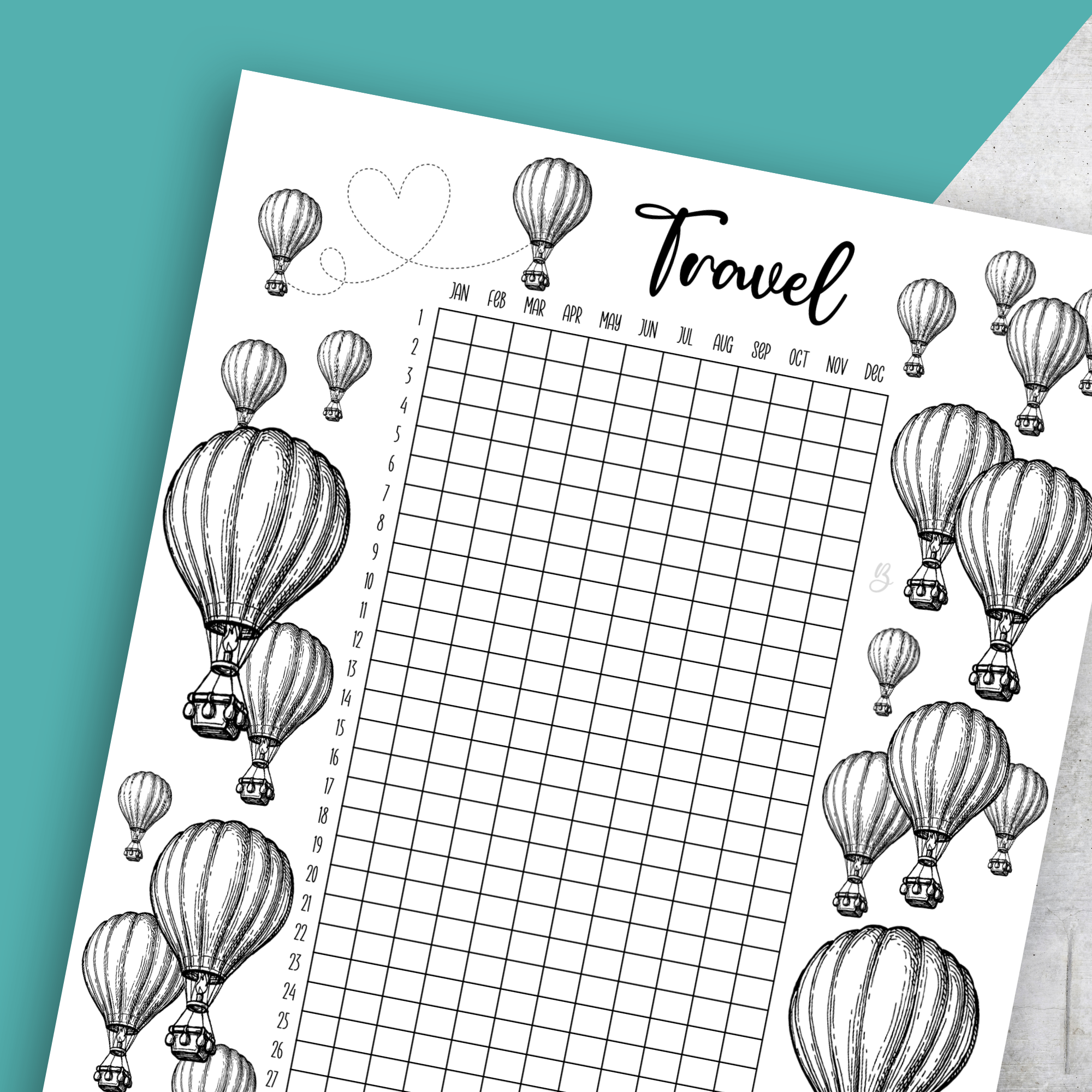 Yearly Travel Tracker, Classic Size Insert